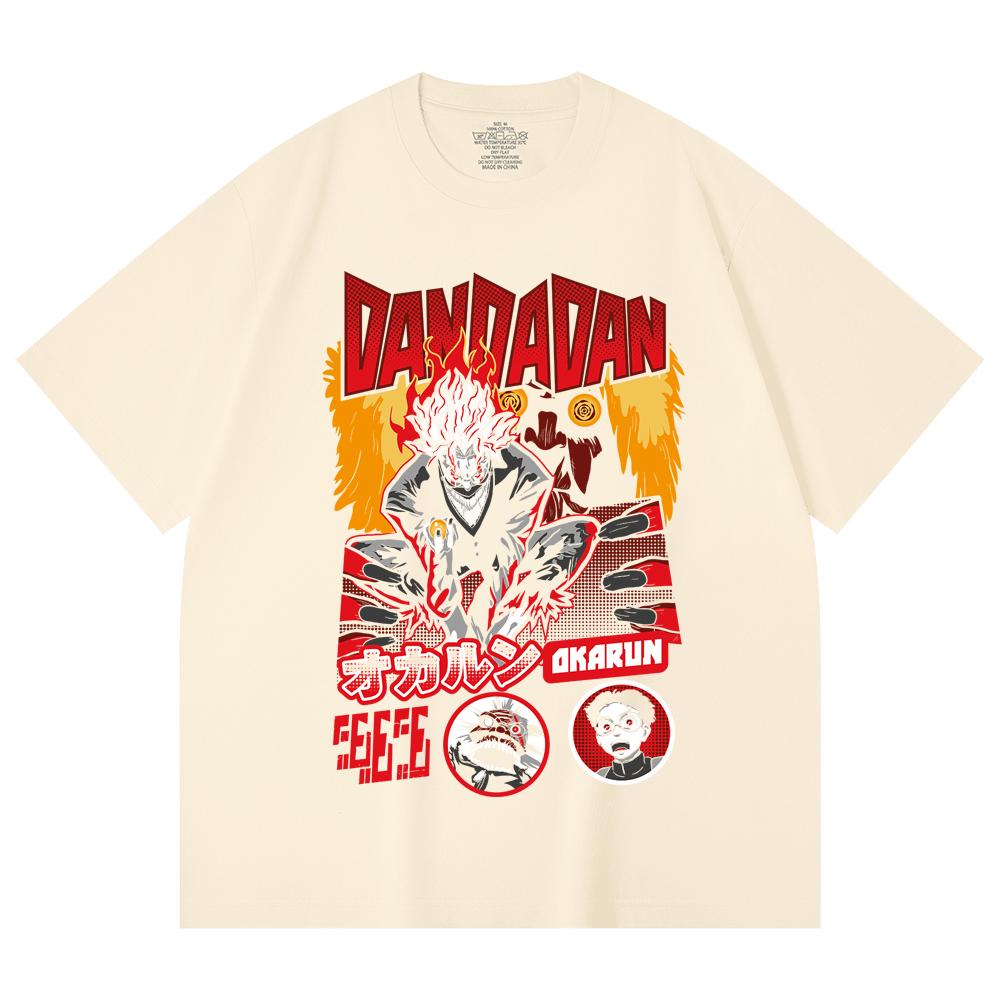 230 g/m² 100% Baumwolle Dandadan V26 Okarun Turbo Print Unisex Schweres Baumwoll-T-Shirt