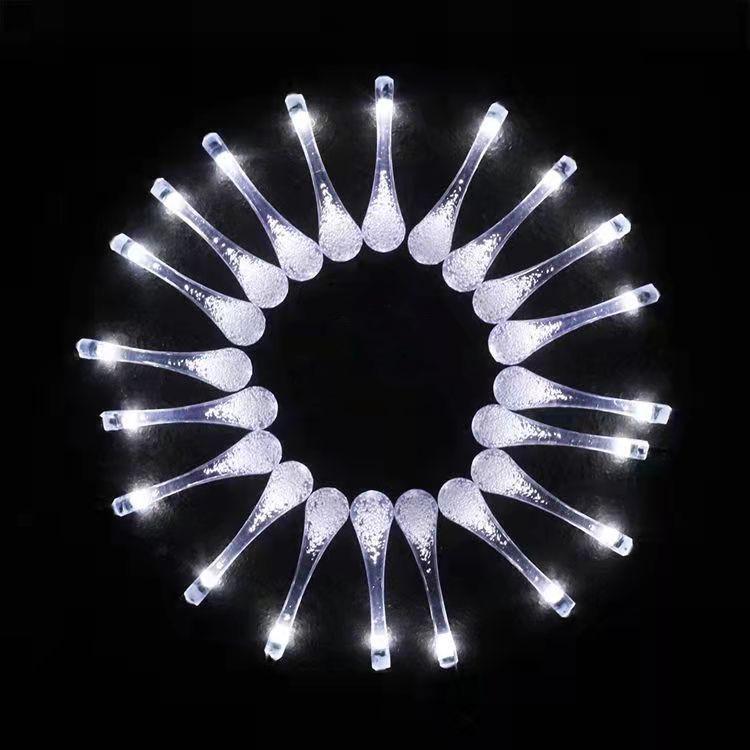 Solar String Lights: 20 LED Water Drop Design, Colorful, Waterproof, Ideal for Outdoor Camping and Courtyard Decoration.