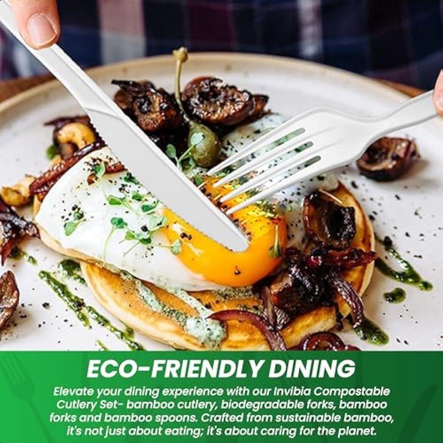 Compostable Cutlery Set Biodegradable Utensils Party Kit for Parties and Camping EcoFriendly Disposable Cutlery Set HeavyDuty B