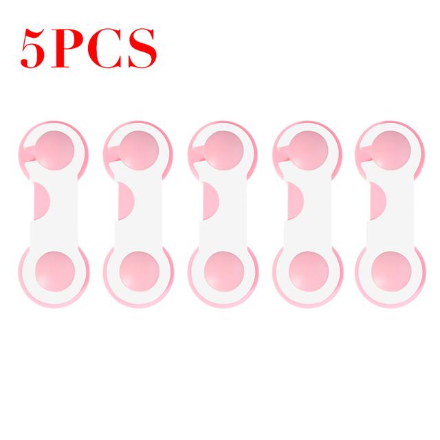5pcs Child Safety Plastic Cabinet Lock Baby Protection From Children Safe Locks for Refrigerators Security Drawer Latches