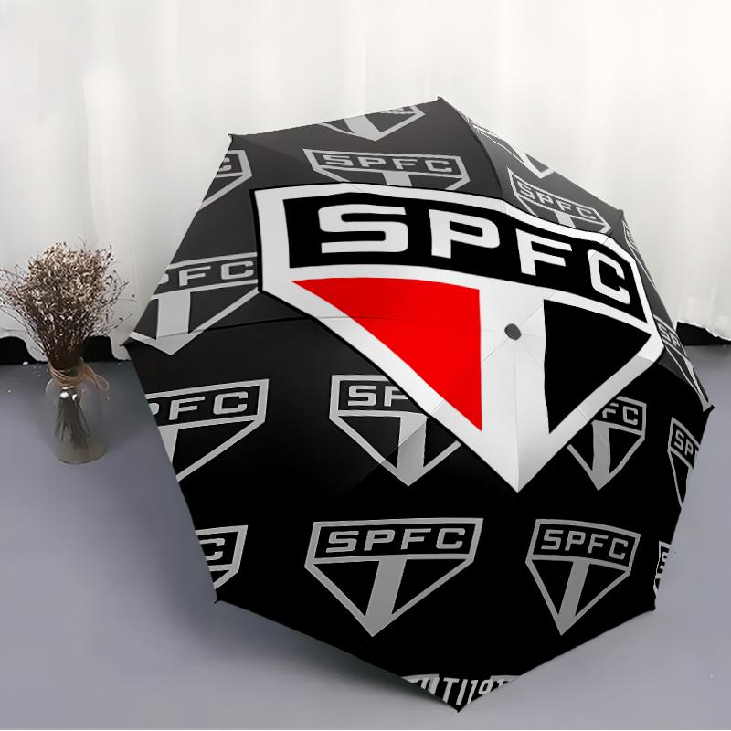 Printed São Paulo FC Logo Folding Umbrella,Outdoor,Leisure,And Travel Umbrella,Durable Umbrella Fabric,Birthday And Holiday Gift