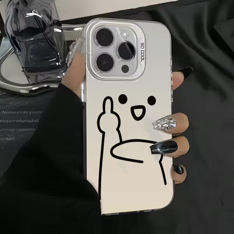 Funny Line Drawing Phone Case for For  Redmi Note 13 12 11 Pro Plus 5G 10S 12S 11S Pro Redmi 13C Plating Matte Cover Fudna