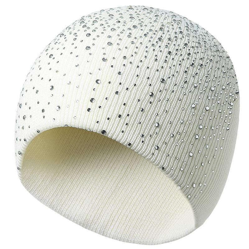 Autumn Winter Beanie Casual Rhinestone Knit Hat