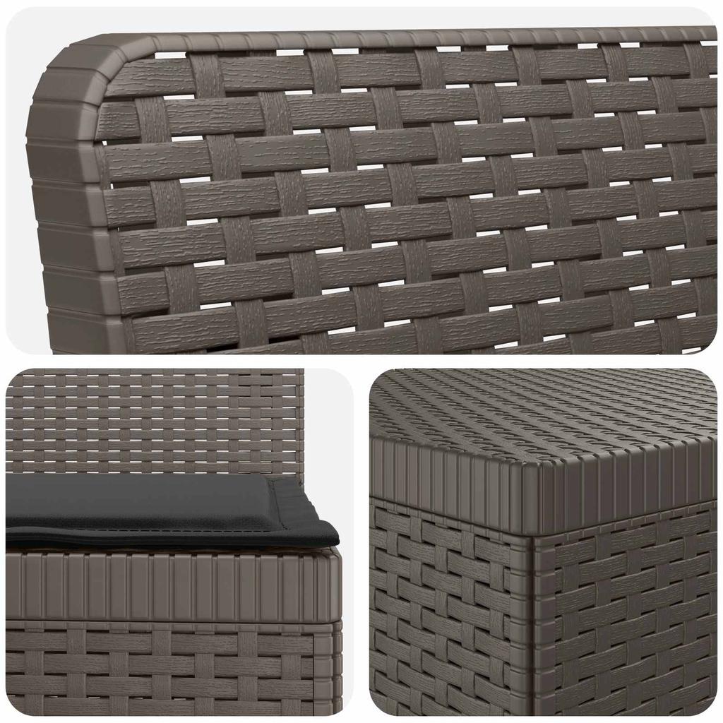 4 Seater Garden Sofa with Cushions Rattan Look PP Light Gray