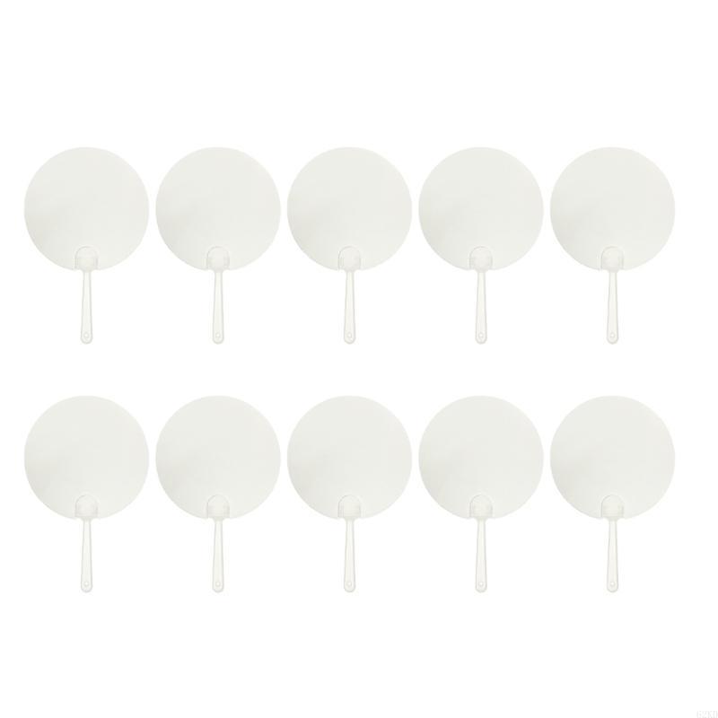 62KD 10pcs DIY Blank Fan Ornament Multifunction Household Decorative Fan