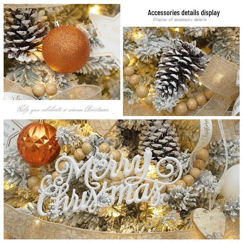 Snowfall White Flocked Christmas Tree - 1.2/1.5/1.8/3m Bare Tree for Home Decoration