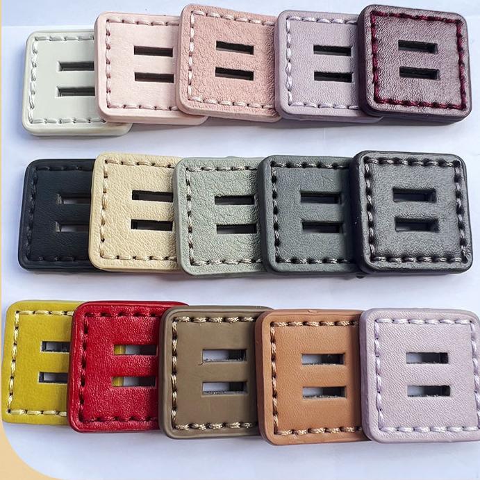 5pcs Creative Large Square Buttons 3.8cm Side Length Colorful PU 2-hole Buttons Winter Coat Large Buttons