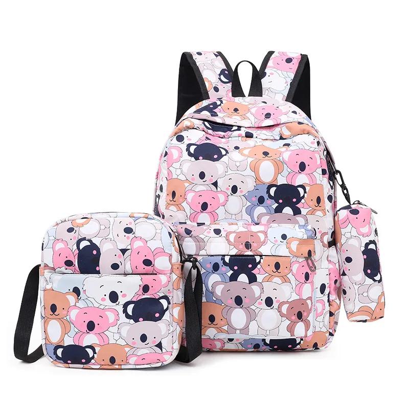 Crossten 3pcs/set High School Bags for Women Boys One Shoulder Bag Backpacks Big Student Travel Bag Men School Backpack Mochila