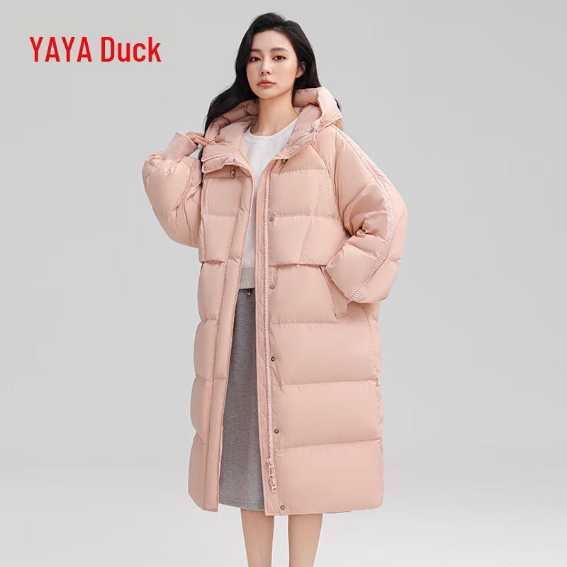

Женский пуховик YAYA 2025 удлиненный с капюшоном свободного кроя M