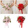 Wedding Bouquets Artificial Bride Bouquets for Wedding Party Centerpieces, Ceremony, Anniversary, Photography Props  Red