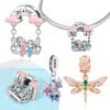 Newcopperforever Sister Love Colorful Butterfly Charm Bead Fit Original Bracelet Diy Fine Jewelry Gifts For Women