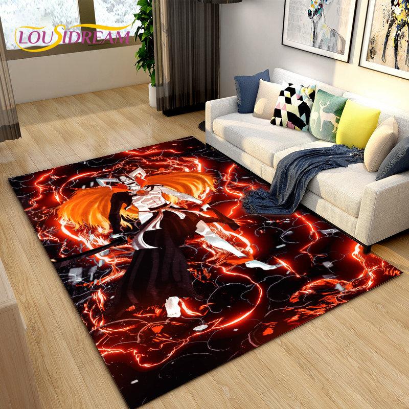 Anime Bleach Japan Cartoon Area Rug Large,Carpet Rug for Living Room Bedroom Sofa Doormat Decoration,kid Play Non-slip Floor Mat