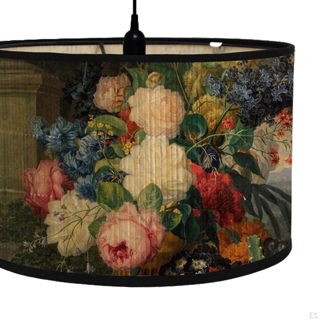 Bamboo Drum Shade for Table Lamps In Bedroom