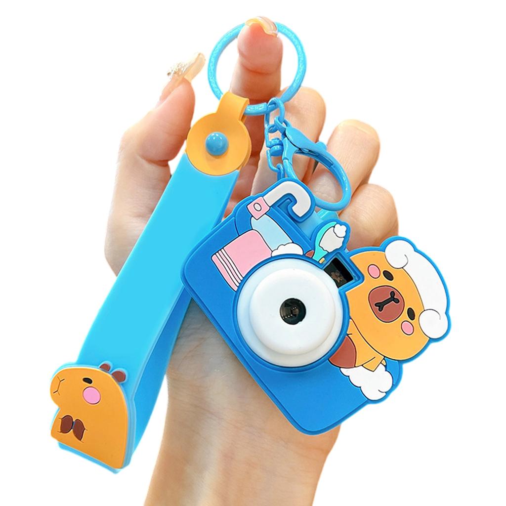 Portachiavi Creativo Capibara Fotocamera Caratteristica Proiezione Divertente Design Multicolore Decorazione da Appendere alla Borsa Accessorio Regalo