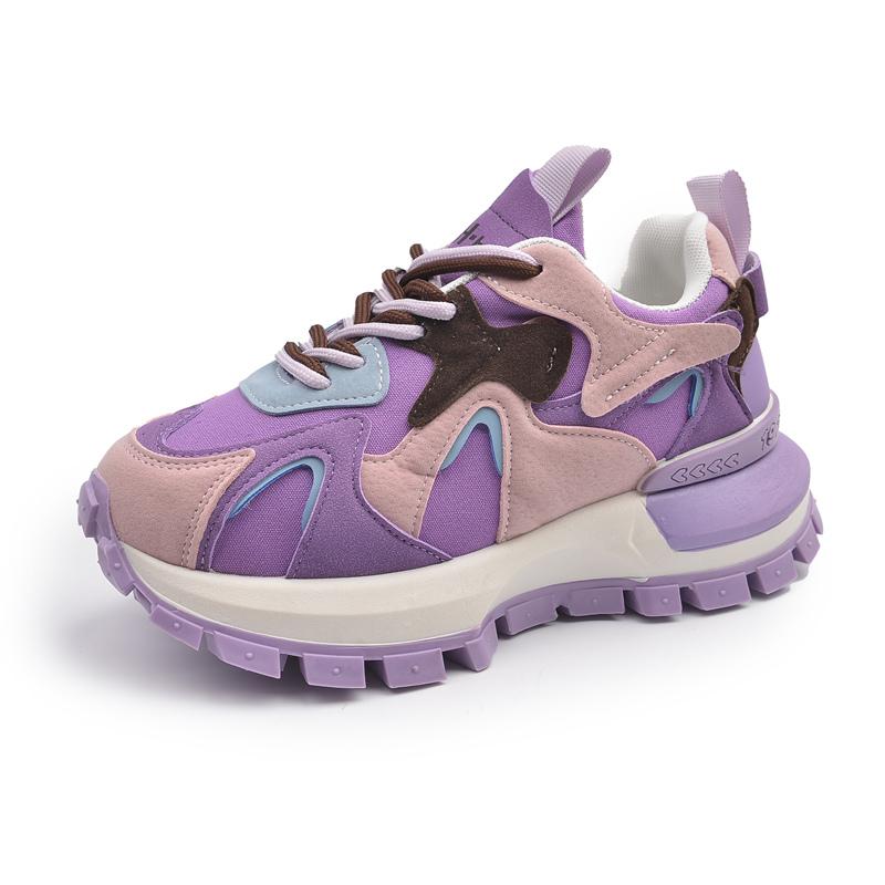 2025 New Ladies Shoes Versatile Women's Vulcanize Shoes Mixed Colors Platform Women Sneakers Outdoor Lace Up Casual Shoes