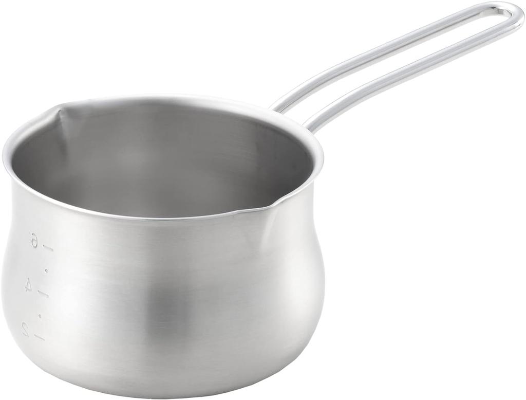 Yoshikawa Stainless Steel Double Mouth Milk Pan 12cm Made In Japan Gift Wrapping Specifications YJ3349 Capacity 0.8L