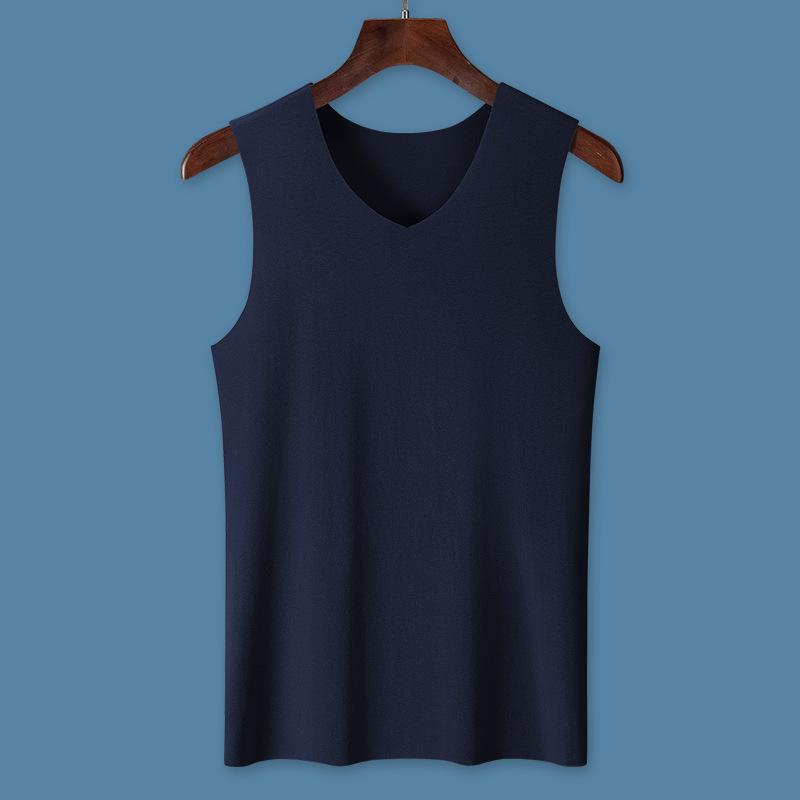 Men'S Pure Cotton Vest Seamless Sports Cotton Underwear Wide-Shoulder Spring/Summer Base Layer Tank Top For Men