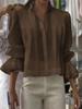 Summer New Women's Casual Loose Fashion Ruffled Solid Color Patchwork Short Sleeve Shirt