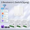 Tuya WiFi Smart Switch 433MHz Relais Empfänger Kabellos 1/2/3-fach 86 Wandpanel Schalter APP-Steuerung Funktioniert mit Alexa Google Home