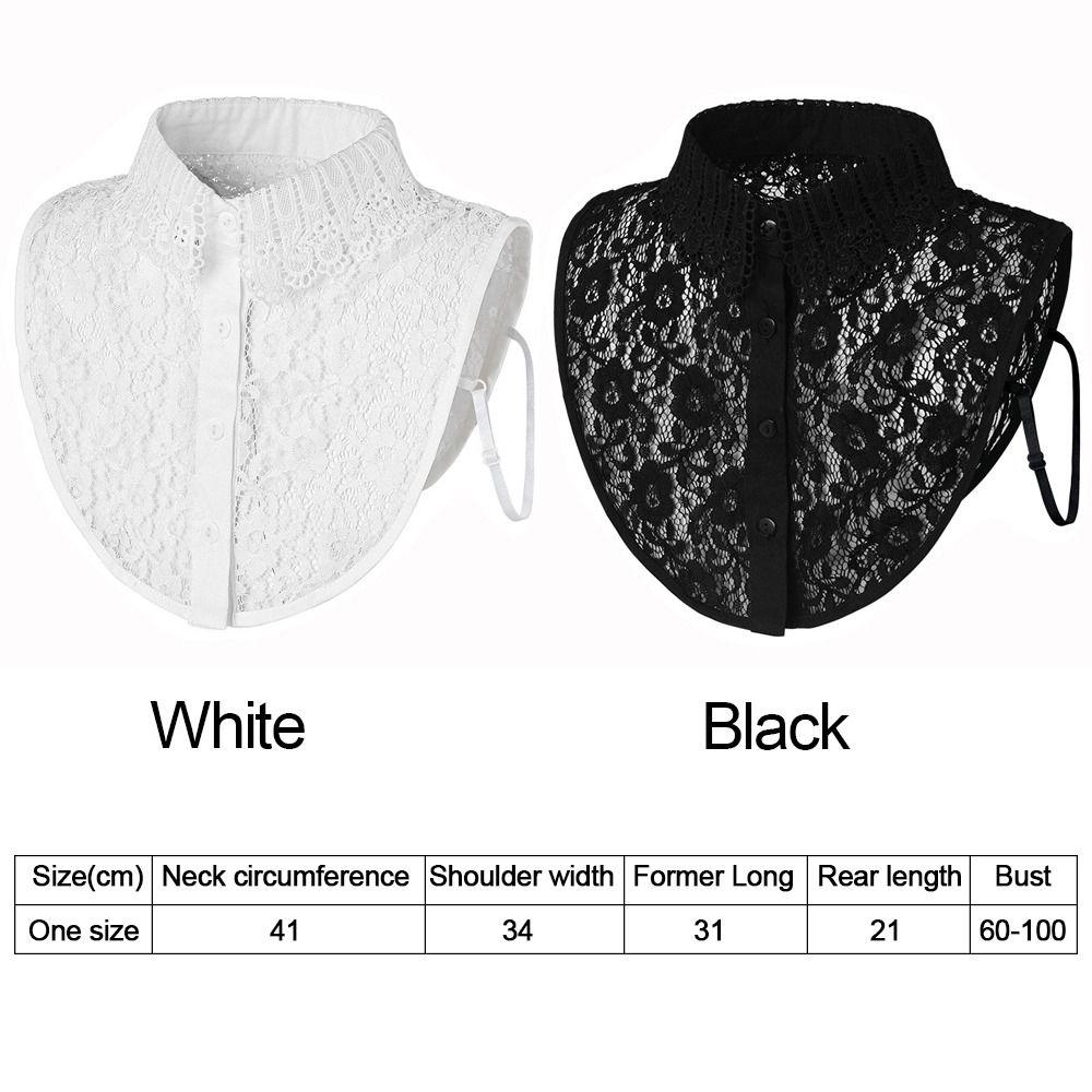 Clothes Accessory Detachable Fake Collar Lace White Black Neckline Half Shirt Women Girls