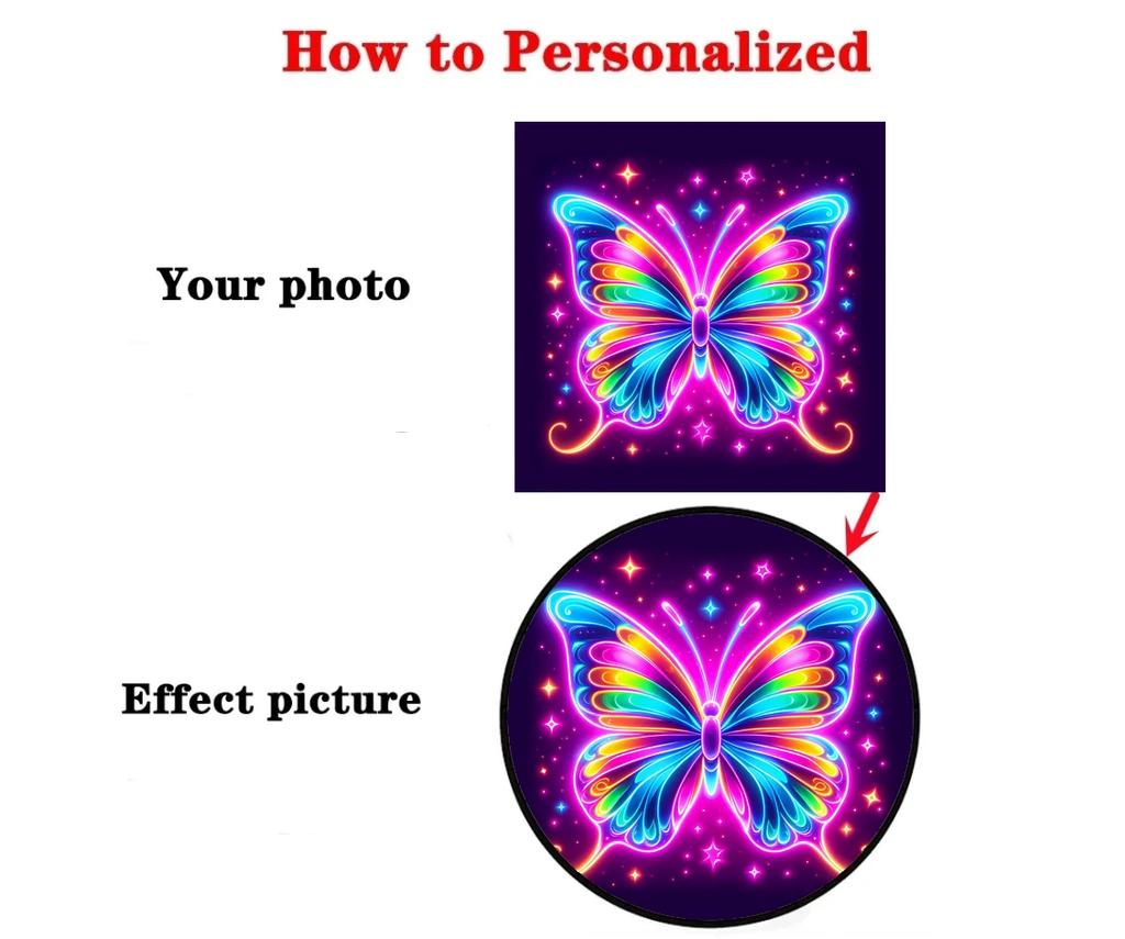 Custom Photo Round Rug for Kids Room Princess Pink Play Mat Soft Non-Slip Carpet for Girls Boys Bedroom Personalized Floor Mat