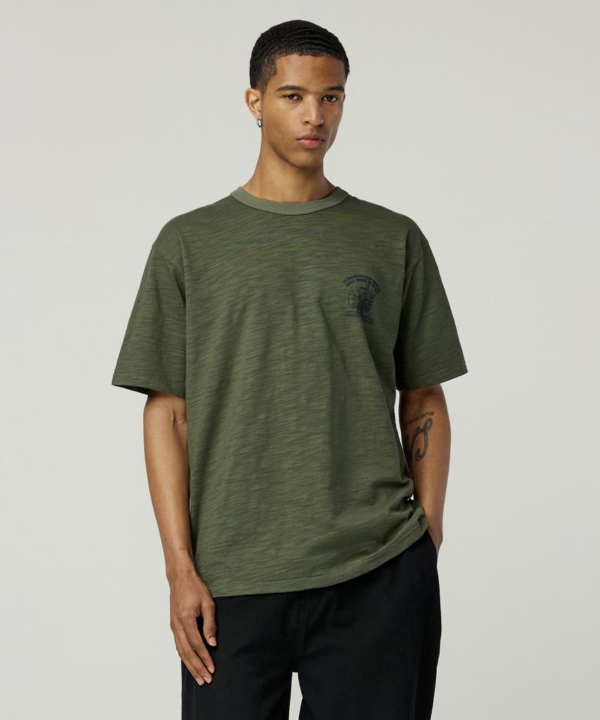 MAGOODGAN Swagber 3581 Slub Angel Semi-Overfit Khaki Short Sleeve Tee
