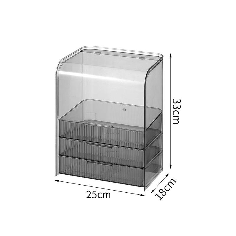 Transparent vanity case pet dustproof drawer Xiaohongshu same desktop finishing large-capacity cosmetic storage box