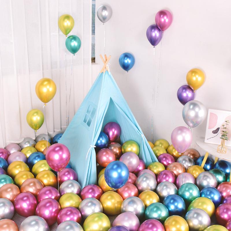 10 /12inch 50pcs Metal Balloons Gold Silver ThemeBirthday Wedding Party Graduation Christmas Baby Shower Decorations Anniversary