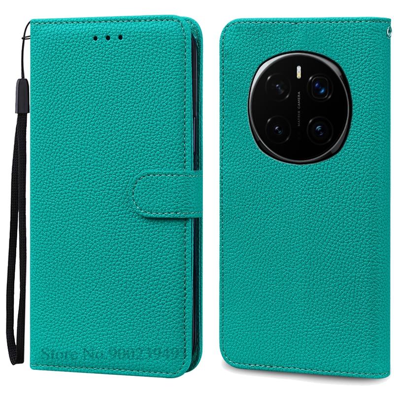 

Для Honor Magic 7 Pro Чехол Кошелек Кожаный Чехол-книжка Для Honor Magic7 Pro 5G Чехол Телефон Coque Для Honor Magic 7 Pro Чехол Fundas Honor Magic 7 Pro циан