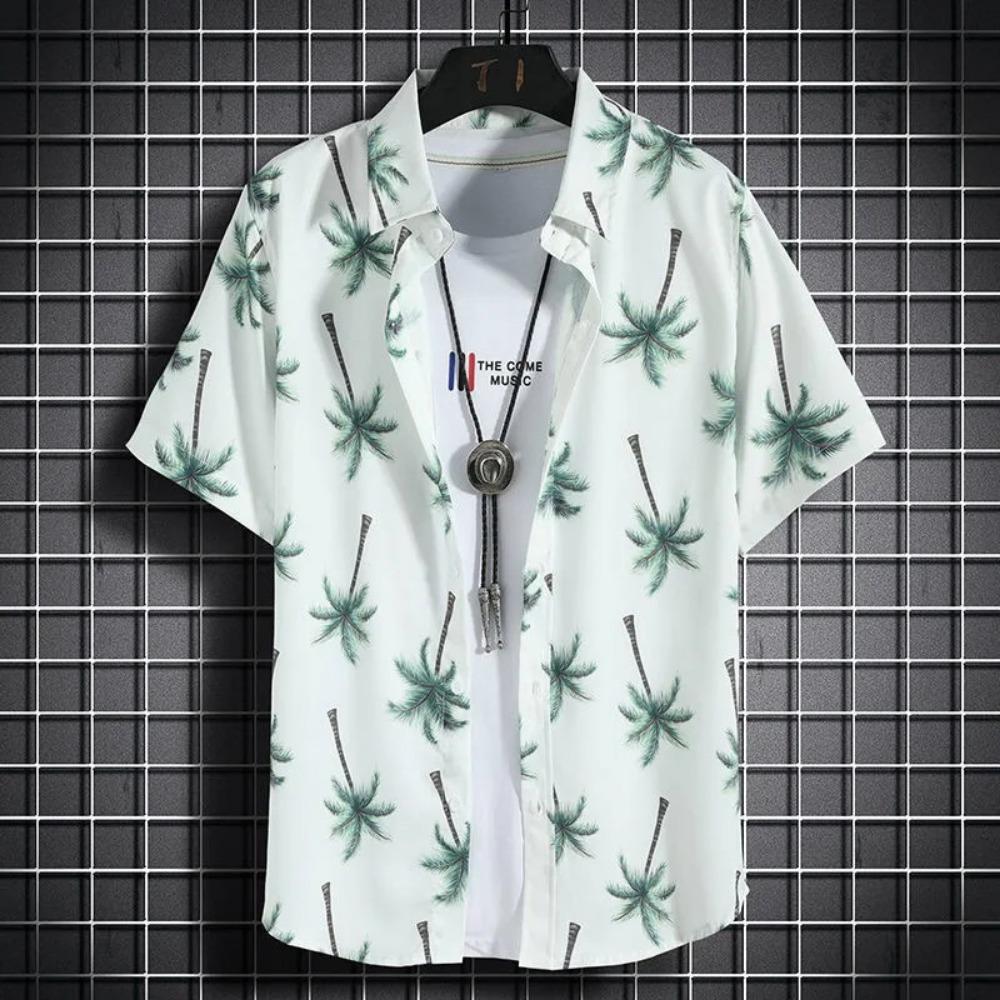 Hawaiian Beach Shirt, Children's Short Sleeved Casual Shirt, Beach Vacation Children's Loose Clothing for Men and Women, Flower Shirt Top