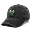 Men's Retro Washed Cotton Embroidered Distressed Dad Baseball Cap with Soft Brim