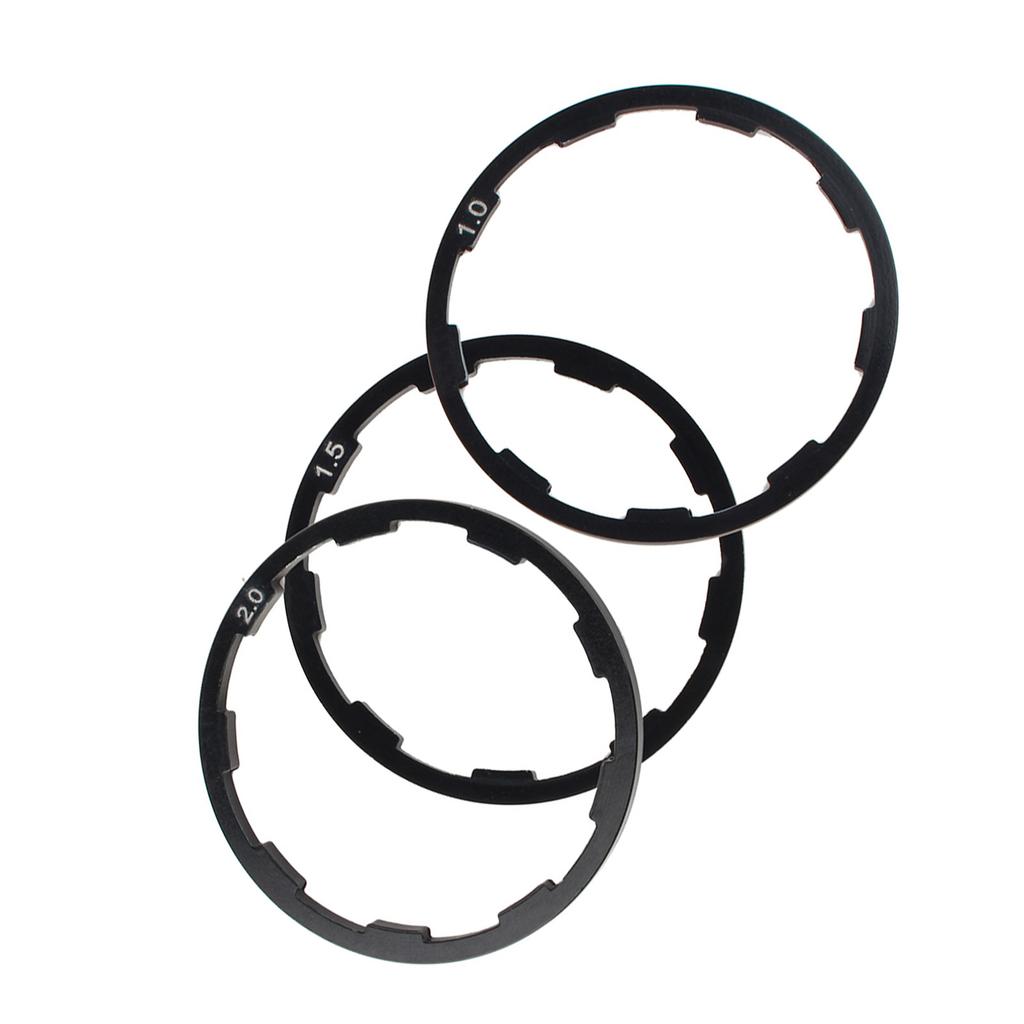 3 Pcs 1mm+1.5mm+2mm Bike Flywheel Hub Spacer Bicycle Bottom Bracket Axle Washer Gasket