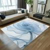 Flower Pattern Area Rug Light Blue Transparent Flower Design Soft Non-slip Carpet Fantasy Home Decor Floor Mat for Living Room