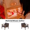 NOLITOY Mini Sofa Chair, Furniture, Miniature Chair, Model, 1:12 Scale, Figure, Dollhouse, Accessories, Small, Realistic, Brown