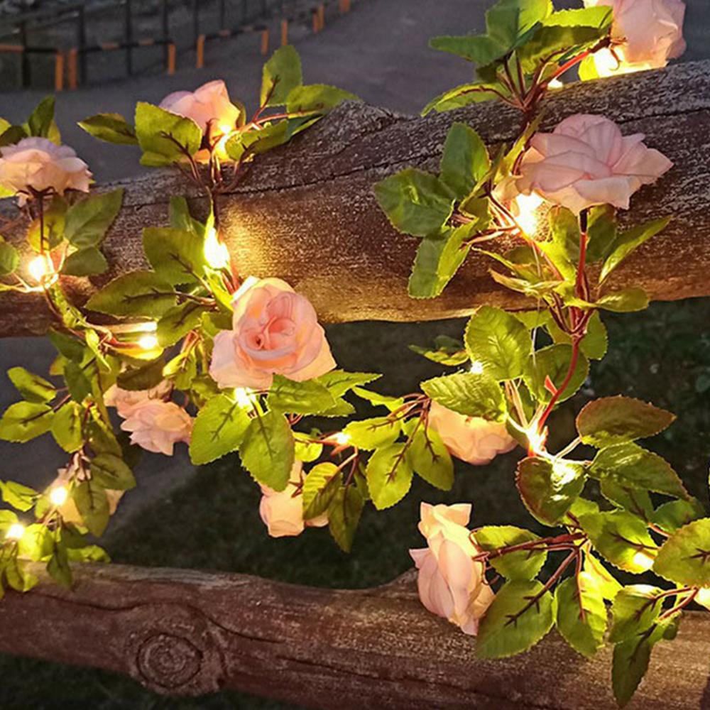 

10m 100 LED Solar Powered Rose String Light 8 Modes Outdoor Garden Landscape Decorative Lamp A
