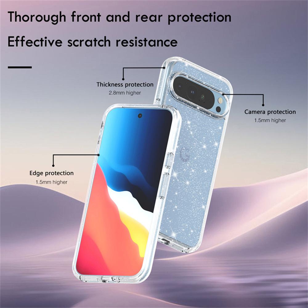 Etui do Google Pixel 9 Pro XL PC + TPU Odporne na wstrząsy Przezroczyste Pokrowiec na Telefon