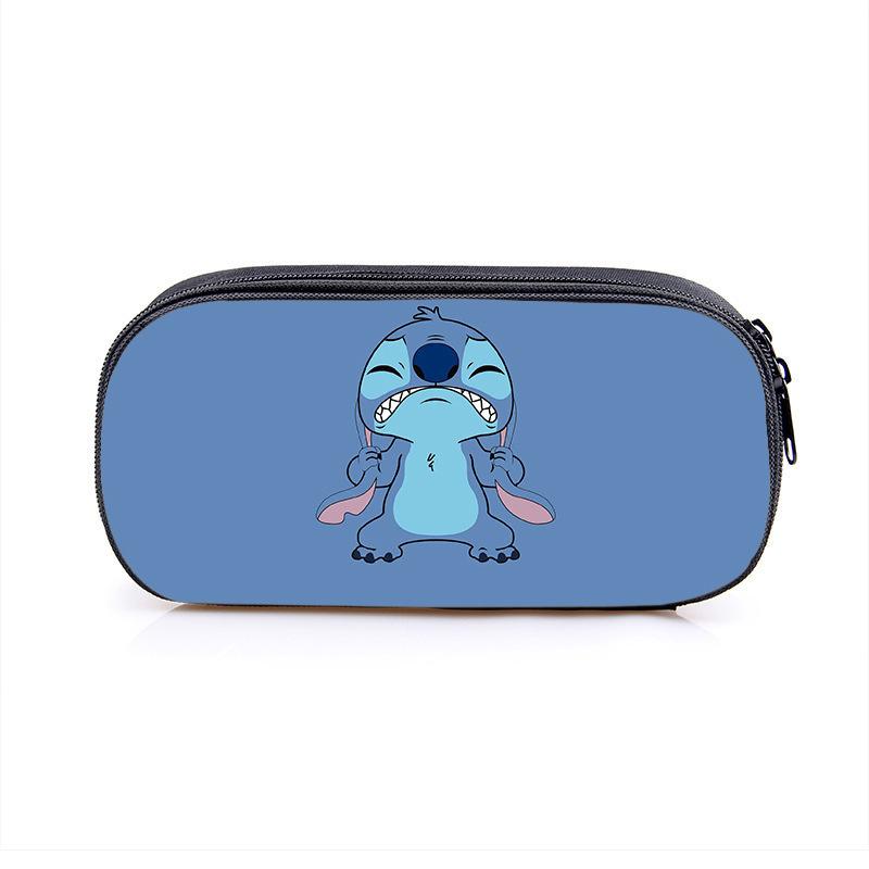 New Stitch Stitch Single-Layer Student Pencil Case Square Large-Capacity Polyester Stationery Box Printable Picture