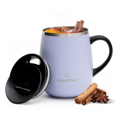 GRANDTIES Premium Vacuum Insulated Available In 19 with Sliding Stainless Steel Vacuum and Insulates Hot and Cold Popular In the Office Mug, 460ml,