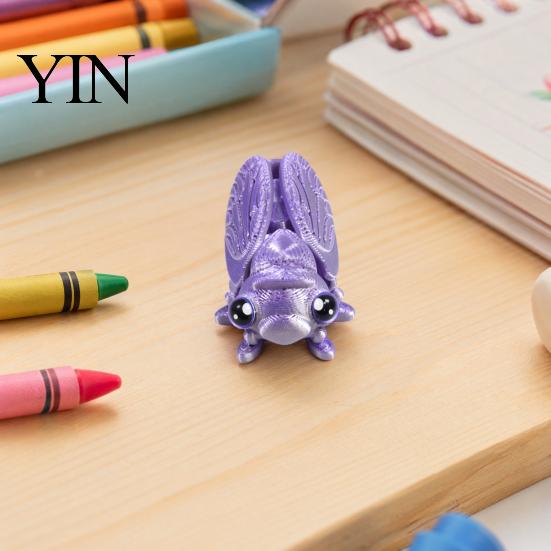 Desktop Insect Ornament 3D Printed Cicada Figurine, Realistic Model with Movable Shape Decor Joints, Stress Relief Fidget Toy for Kids Adults Colorful
