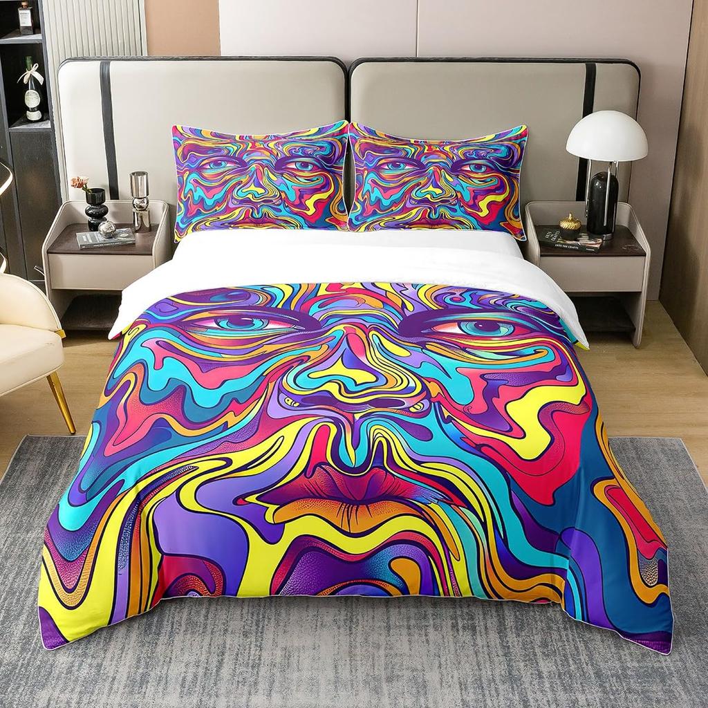 Eye Duvet Cover Set For Teens Adults Quilt Covers Queen King Size Lightweight Down With 2 Pillowcases 1 Duvet Cover No Comforter
