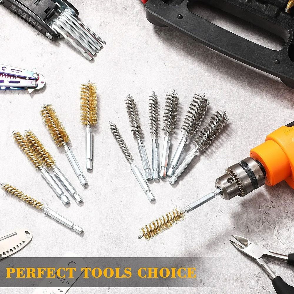 6/8/10/12/14Pcs Washing Polishing Tools Twisted Wire Borebrush  for Power Drill Impact Driver