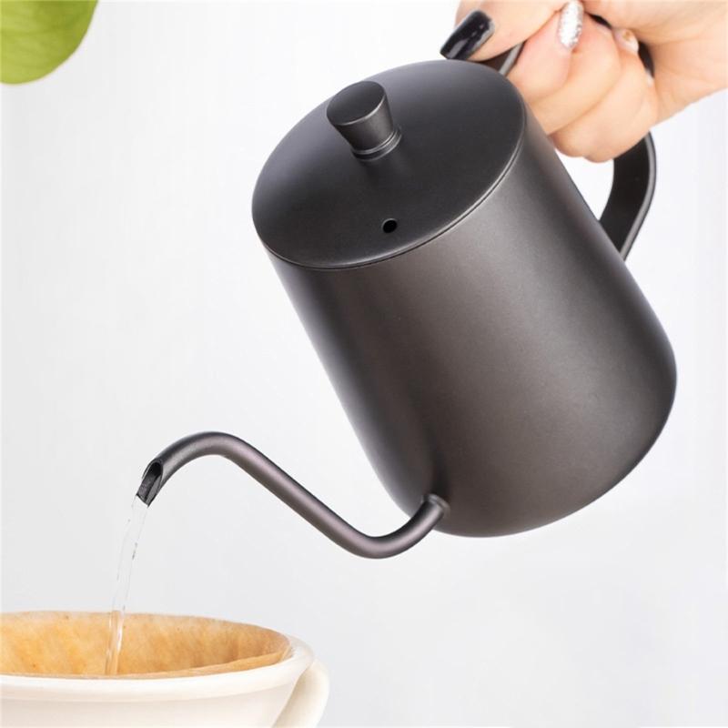 Long Narrow Spouts Kettles Easy to Use Pots for Brewing Coffee and Milk 304 Stainlesss Steel Coffee Maker with Lid