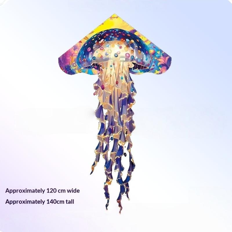 1 Set Colorful Kites Children'S Toys Professional Flying Fluorescent Jellyfish Kites For Adults Outdoor Games