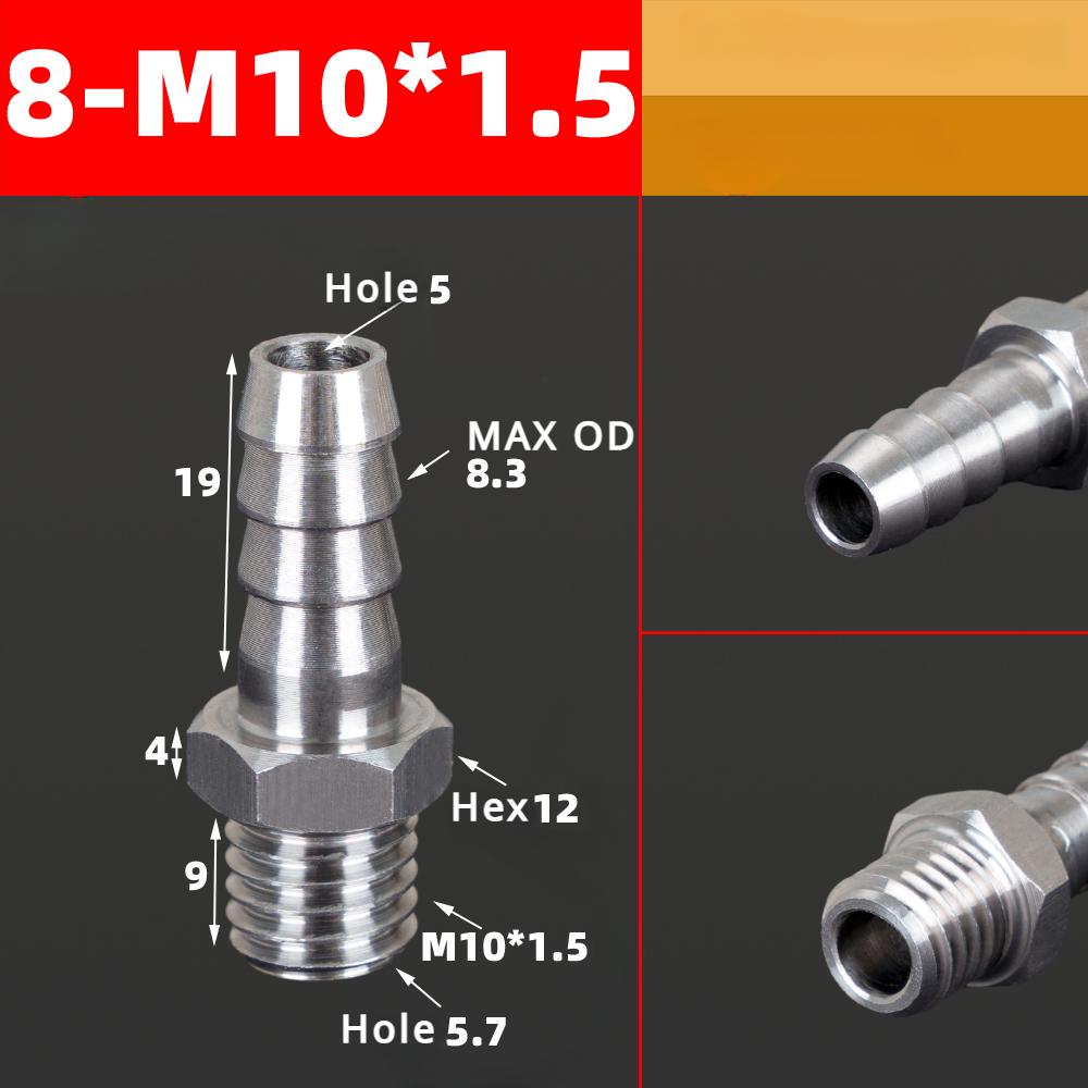 M3 M4 M5 M6 M8 M10 M12 M14 M16 Metric Male To 3 4 5 6 8 10 12 Mm Hose Barb Nipple 304 Stainless Steel Pipe Fitting Air Water Gas