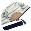 Eastern Wind Chinese/Japanese Folding Fan with Bamboo and Cotton-Flax,Hand Fan for Man Women Gift (style-4)