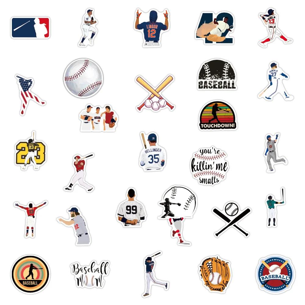100Pcs Baseball Sticker Cartoon Graffiti Decorative Luggage Laptop Scooter Motorcycle Water Cup Waterproof Decal Toys Gifts