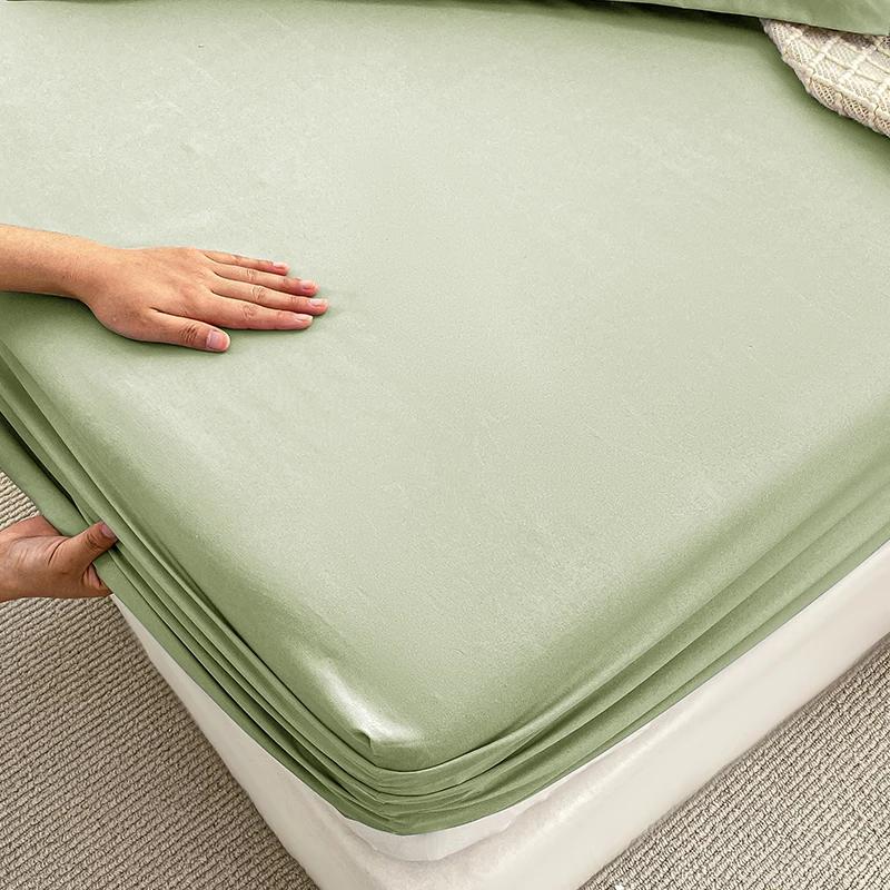 

Double Bed Sheets Couple Elastic Fitted Sheet Microfiber Ultra-Soft Hotel Luxury Mattresses cover Queen single king Size Twin