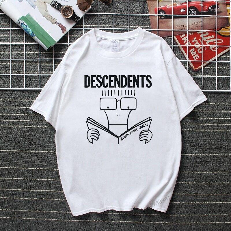 Descendents Wszystko ssie Śmieszny Top T-shirt Top Moda Streetwear Camisetas Wysokiej Jakości Bawełna Camisas Hombre T-shirty Męskie