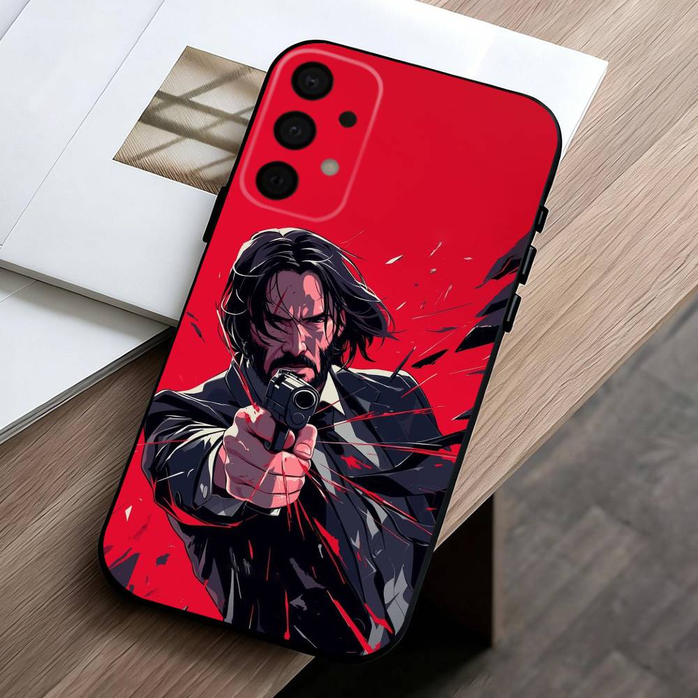 M-Movie Character J-John W-Wick Phone Case For Samsung Galaxy A73,A72,A71,A70,A53,A52,A51,Others Soft Black Cover