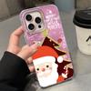 Glitter Santa Claus Christmas Tree Phone Case For iPhone 17 16 15 14 13 12 Pro Max 7 8 Plus 11 16e X XS XR SE Shockproof Cover